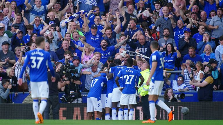 Doucoure is mobbed after his decisive strike