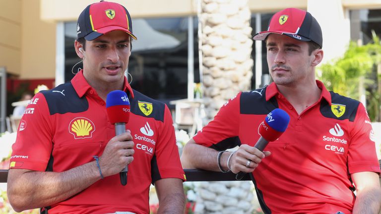 Ferrari's Carlos Sainz and Charles Leclerc