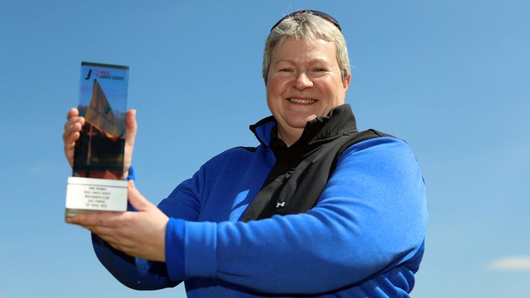 APRIL 20: Fiona Gray of England winner of the EDGA event during The Rose Ladies Series at Wentworth East Golf Course on April 20, 2023 in Virginia Water, England