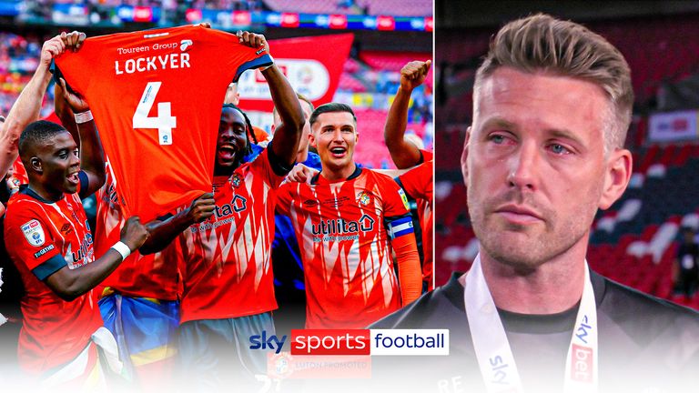 Rob Edwards said he was incredibly proud of his Luton team getting promoted to the Premier League, but says he couldn&#39;t celebrate until he was updated that his captain Tom Lockyer was okay after being taken to hospital.