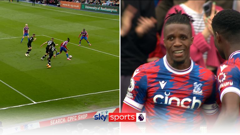 Wilfried Zaha bamboozled three Bournemouth defenders with an incredible turn as he teed up Eberechi Eze to open the scoring for Crystal Palace.