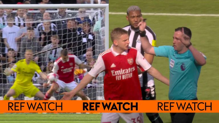 Dermot Gallagher melihat mengapa penalti Newcastle dibatalkan setelah pemeriksaan VAR dalam pertandingan mereka melawan Arsenal.