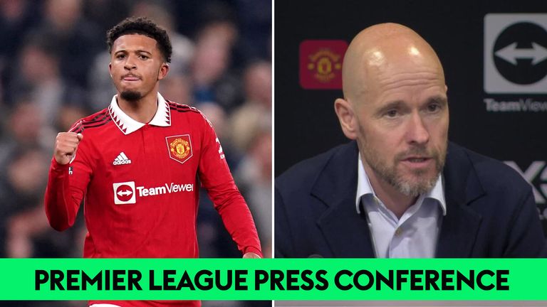Erik ten Hag says Jadon Sancho is making good progress at Manchester United and applauded the winger&#39;s performance against Chelsea. 