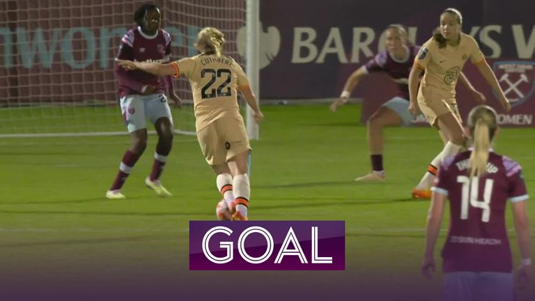 Erin Cuthbert sealed Chelsea's 4-0 win over West Ham with a beautiful 20-yard strike.