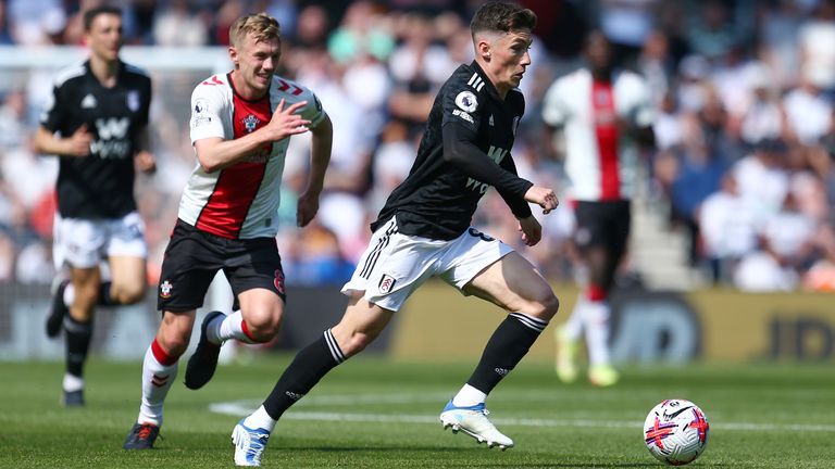 James Ward-Prowse tries to keep pace with Harry Wilson as Fulham go on the attack against Southampton