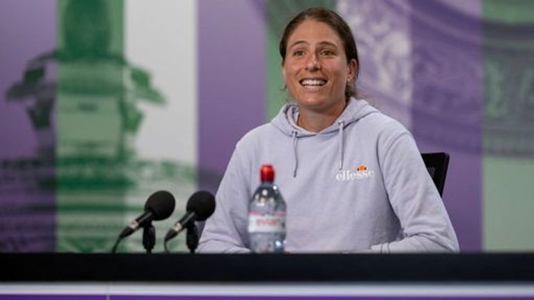 Johanna Konta (GBR) gives a pre-Championships COVID-19 secure press conference at The All England