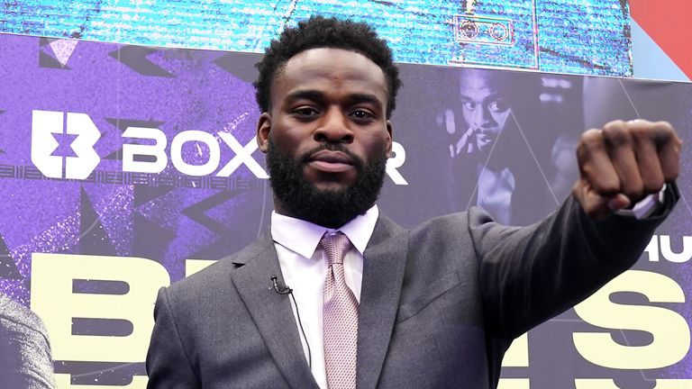 Joshua Buatsi Press Conference - BoxPark Croydon
Boxer Joshua Buatsi during a press conference at BoxPark Croydon, London. Joshua Buatsi has signed a new long-term BOXXER promotional deal. Picture date: Wednesday March 15, 2023.