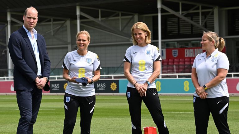 Kay Cossington (first on the right) is women's technical director at the FA