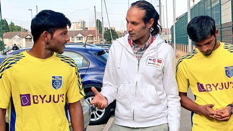 Kerala Blasters twins Mohammed Azhar and Mohammed Aimen at Emerging Hammers in East London