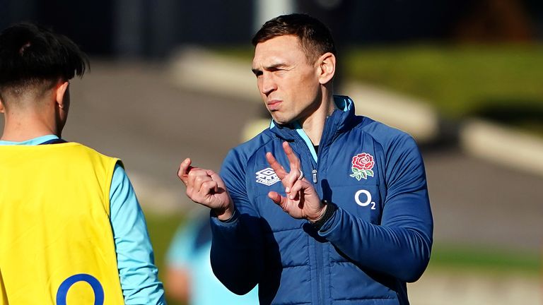 England Rugby Training Session - Pennyhill Park - Monday 30th January
England defensive coach Kevin Sinfield during a training session at Pennyhill Park, Bagshot. Picture date: Monday January 30, 2023.