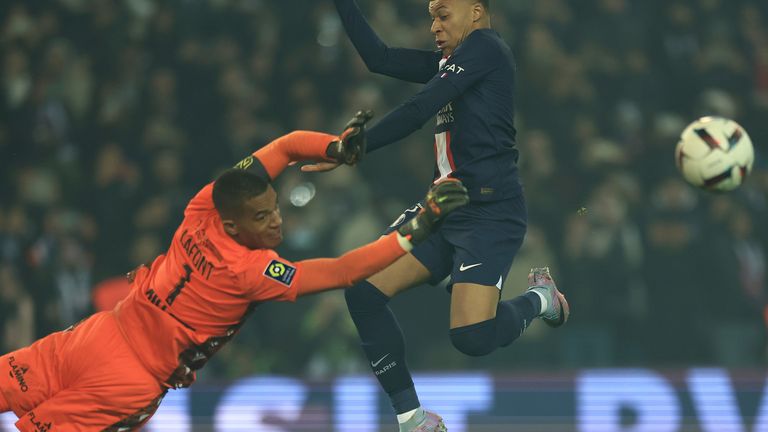 Nantes' goalkeeper Alban Lafont, left, is another option