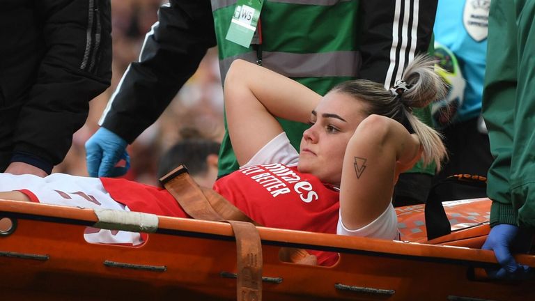 Laura Wienroither was on the pitch for just 18 minutes on Monday before suffering a ruptured ACL