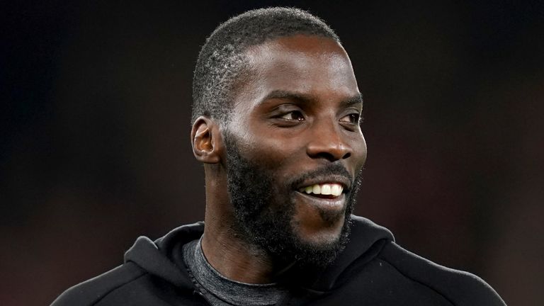 Boxer Lawrence Okolie makes a half time appearance to promote his upcoming fight during the Premier League match at Vitality Stadium, Bournemouth. Picture date: Tuesday April 4, 2023.