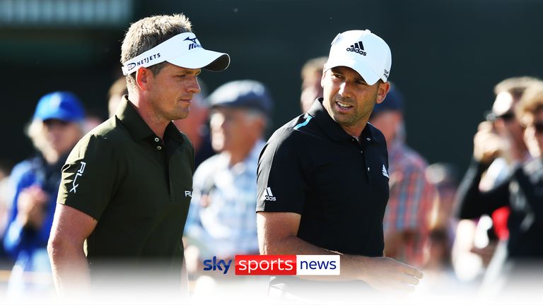 Luke Donald of England, left, and Sergio Garcia of Spain