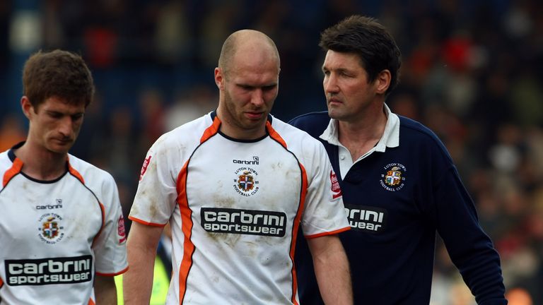during the Coca-Cola league two match between Luton Town and Chesterfield at Kenilworth Road on April 13, 2009 in Luton, England.