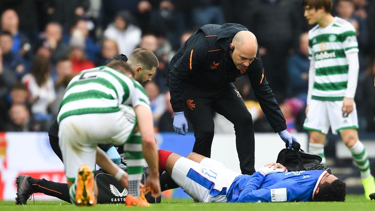 Tillman was forced off during Rangers' Scottish Cup semi-final defeat to Celtic 