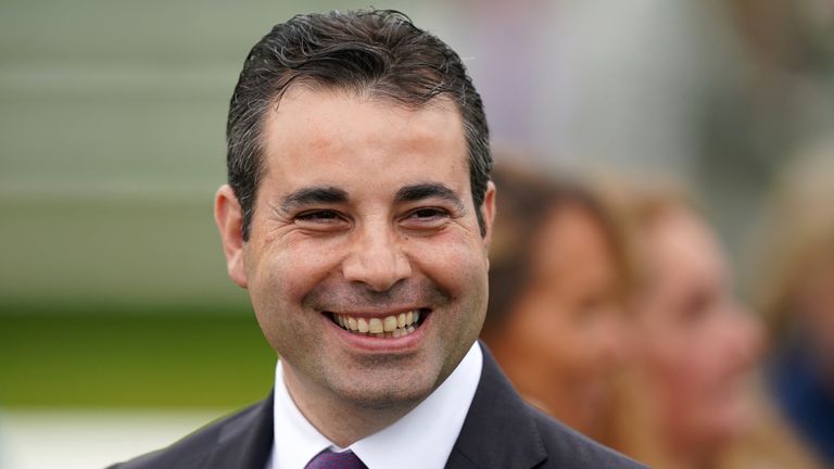 Trainer Marco Botti celebrates Giavellotto winning the Yorkshire Cup