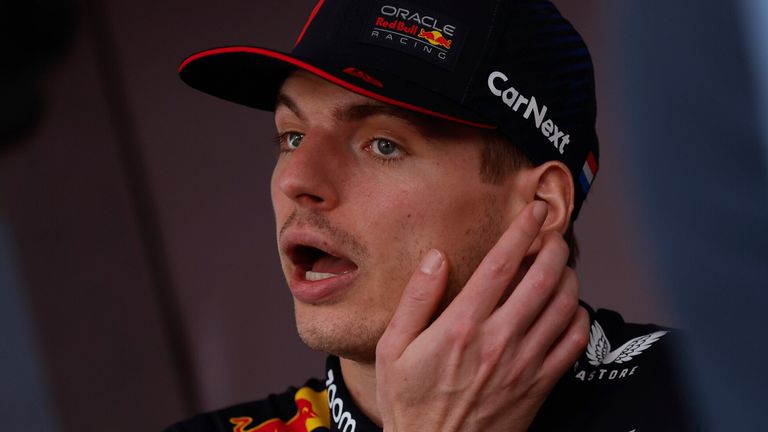 Max Verstappen speaking to the media at the Monaco Grand Prix