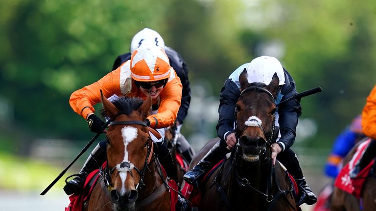 Metier and Saffie Osborne (right) in the Chester Cup