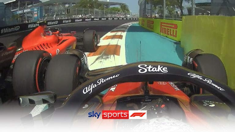 Ferrari&#39;s Carlos Sainz almost crashed into Alfa Romeo driver Zhou Guanyu during Q1.