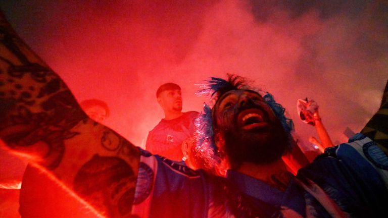 Napoli fans celebrate their Serie A win