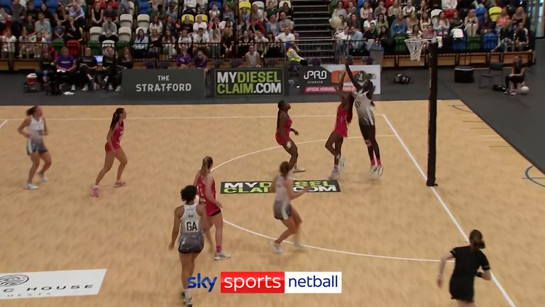 Highlights from the Netball Super League match between London Pulse and Loughborough Lightning.