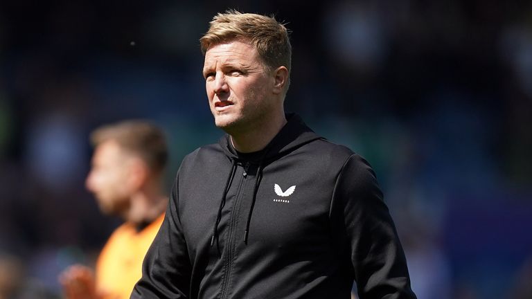 Newcastle boss Eddie Howe after the final whistle of the game at Leeds