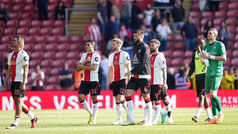 Southampton were booed off by supporters at full-tim