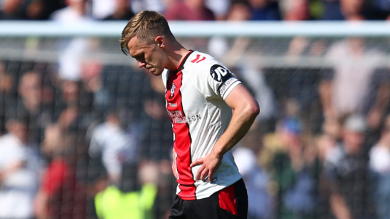 Southampton's James Ward-Prowse is dejected