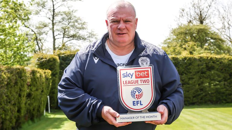 Steve Evans / Sky Bet League Two Manager of the Month