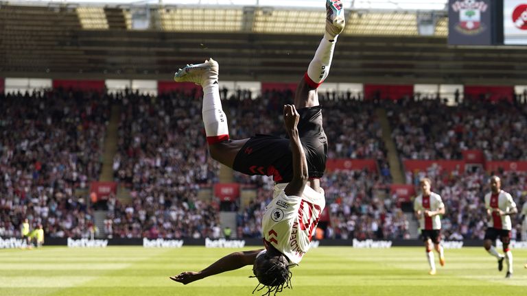 Southampton's Kamaldeen Sulemana celebrates scoring