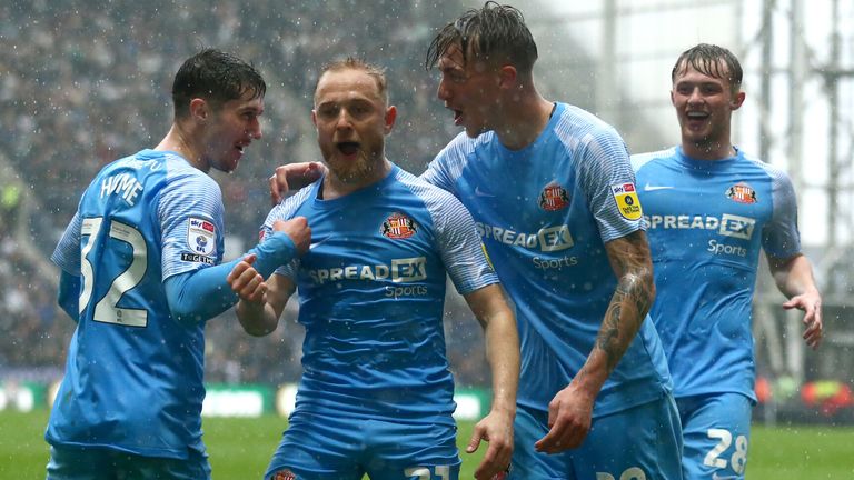 Sunderland were 3-0 winners at Preston, securing a spot in the Championship play-offs