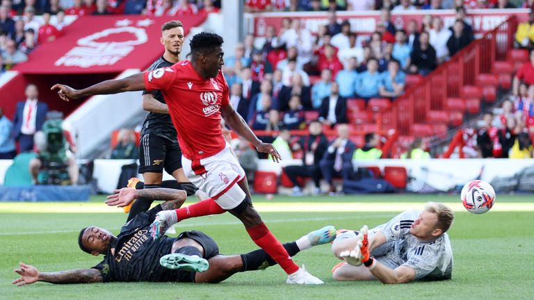 Taiwo Awoniyi scores for Nottingham Forest