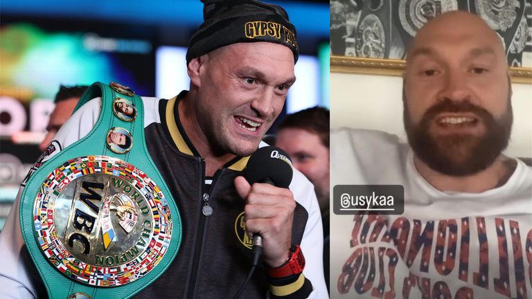 Tyson Fury memanggil Oleksandr Usyk dalam serangkaian postingan di Instagram Story-nya 