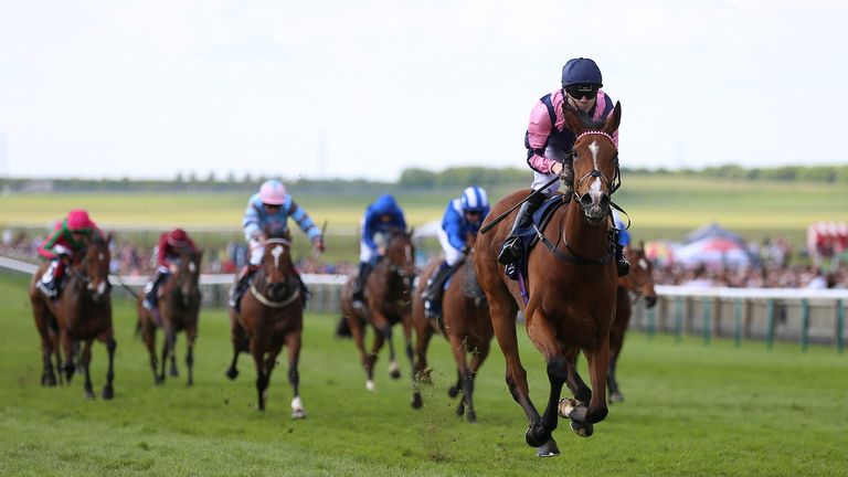 Via Sistina finished well clear of her rivals in the Group Two Dahlia Stakes