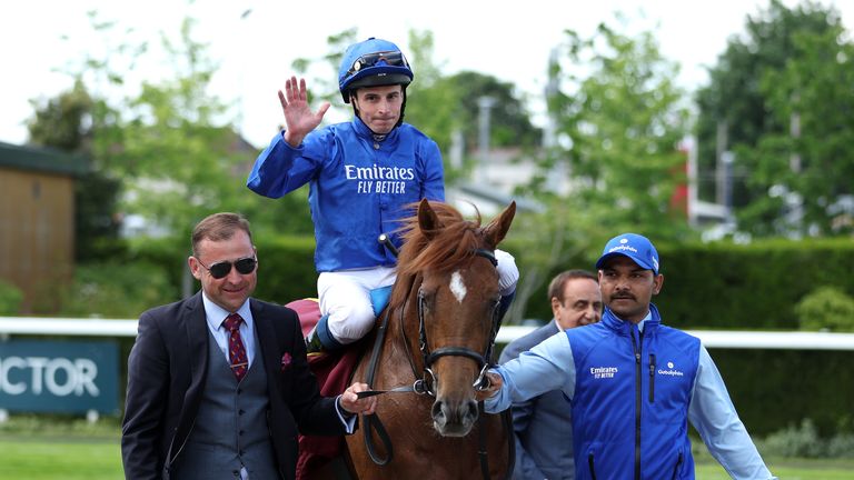 Modern Games is led back into the winner's enclosure after Lockinge success