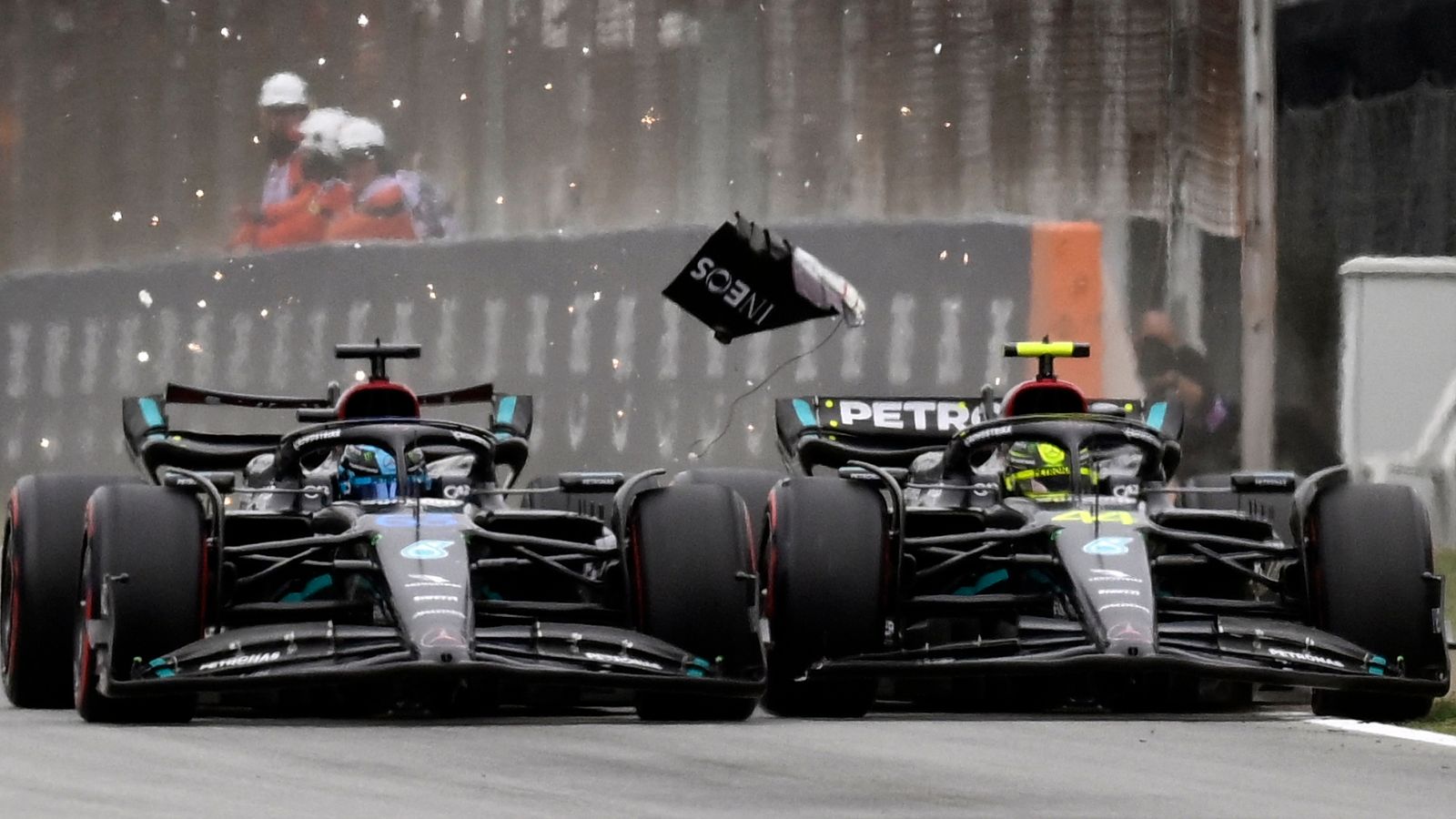 Mercedes plan review as Lewis Hamilton and Russell collide in