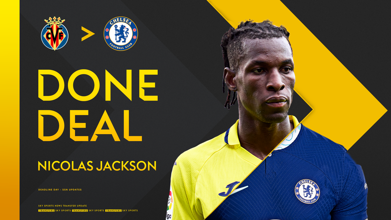 Nicolas Jackson Chelsea signe l'attaquant de Villarreal pour un