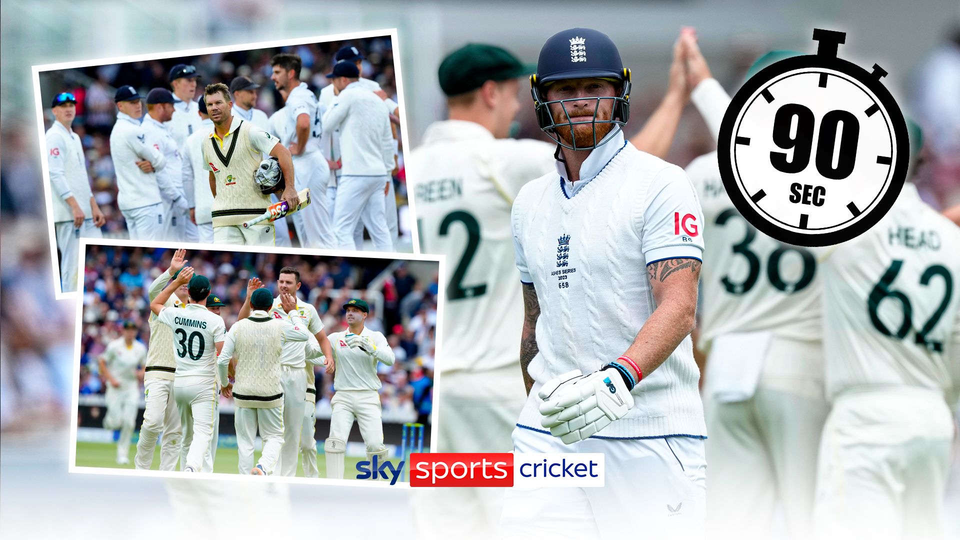 The Ashes: All eight wickets from day three in 90 seconds!