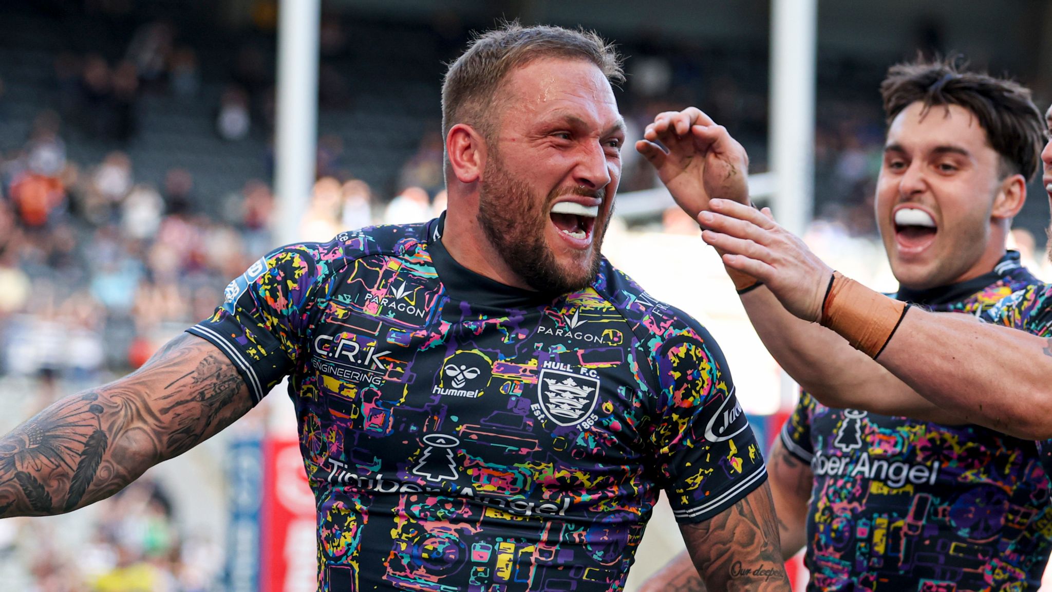 Hull FC 30-18 Warrington Wolves Josh Griffin the hat-trick hero to close out Magic Weekend with win Rugby League News Sky Sports