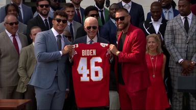 Biden welcomes Chiefs | 'I married a Philly girl so I have to be careful!'