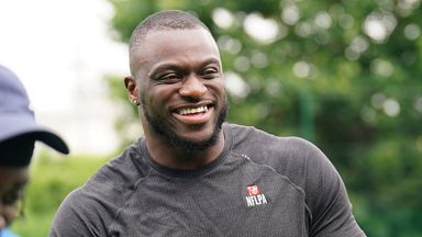 Image from Efe Obada and Clyde Edwards-Helaire joined by NFL stars to inspire local London school kids