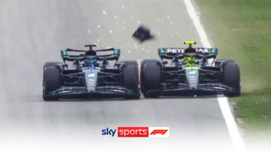 'That's really dangerous' | Hamilton and Russell collide in Q2!