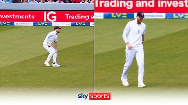 Stokes in pain as he claims catch | 'Not a promising sign with Ashes to come!'