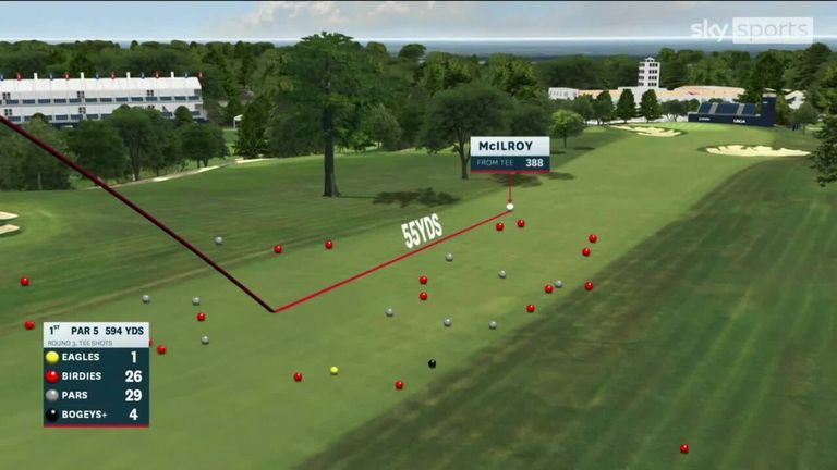 Rory McIlroy smashes a 388 yard drive at US Open!