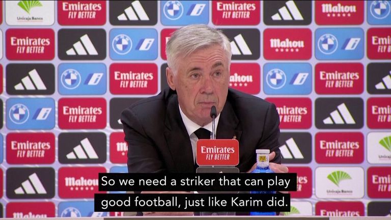 Carlo Ancelotti outlines plans to find striker to replace Karim Benzema