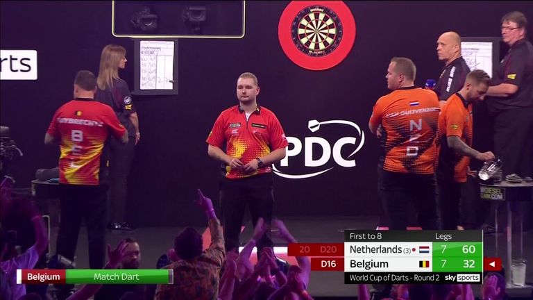 Dimitri Van den Bergh waited for silence before throwing for the match in a thrilling conclusion to Belgium's clash with Netherlands
