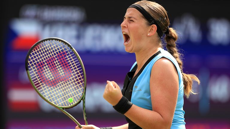 Jelena Ostapenko came out on top in a 6-4, 7-6 victory in Birmingham 