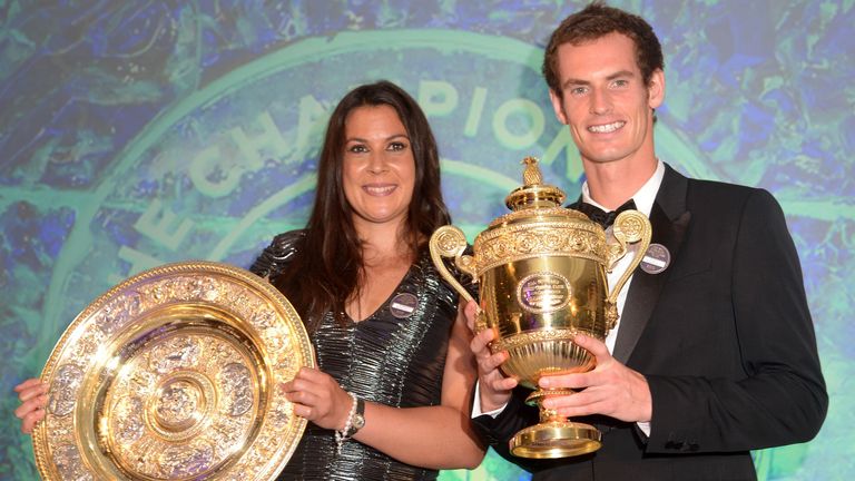 Great Britain's Andy Murray and France's Marion Bartoli during the Champions Ball at the Intercontinental Hotel, London. PRESS ASSOCIATION Photo. Picture date: Sunday July 7, 2013. See PA story TENNIS Wimbledon. Photo credit should read: Adam Davy/PA Wire. RESTRICTIONS: Editorial use only. No commercial use. No video emulation. No use with any unofficial third party logos.