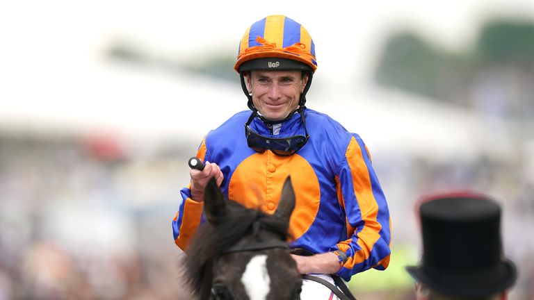 Ryan Moore smiles as Auguste Rodin returns victorious at the Betfred Derby
